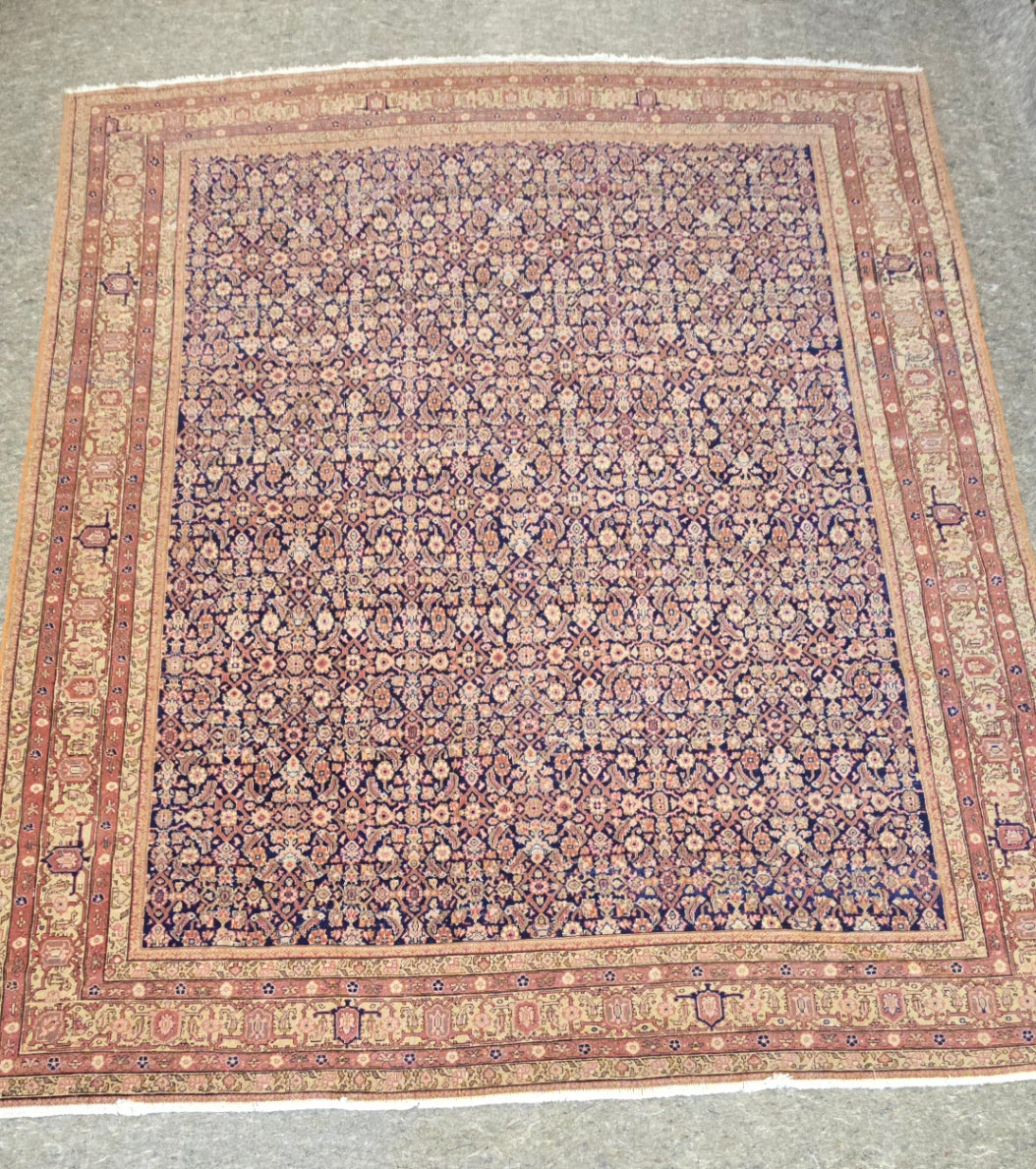 Vintage Tabriz Persian Rug – Large Handwoven Wool Area Rug (9'3" x 11') #10408