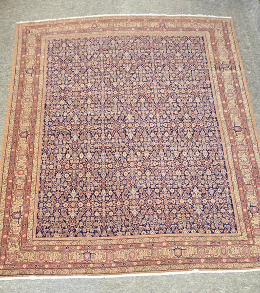 Vintage Tabriz Persian Rug – Large Handwoven Wool Area Rug (9'3" x 11') #10408