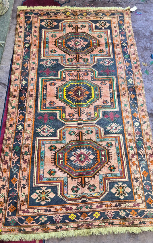 Antique Karabagh Rug – Handwoven Caucasian Wool Carpet (4.2 x 6.6)