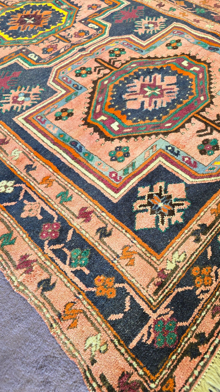 Antique Karabagh Rug – Handwoven Caucasian Wool Carpet (4.2 x 6.6)