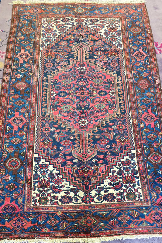 Early 20th Century Vintage Malayer Rug | Handwoven Persian Wool Carpet (4 x 6.6)