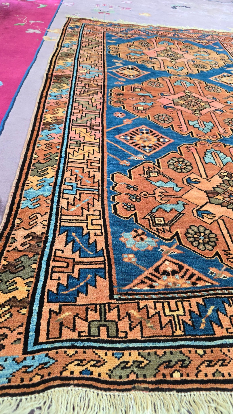 Antique Karabagh Rug – Handwoven Caucasian Wool Carpet (4.2 x 6.6)