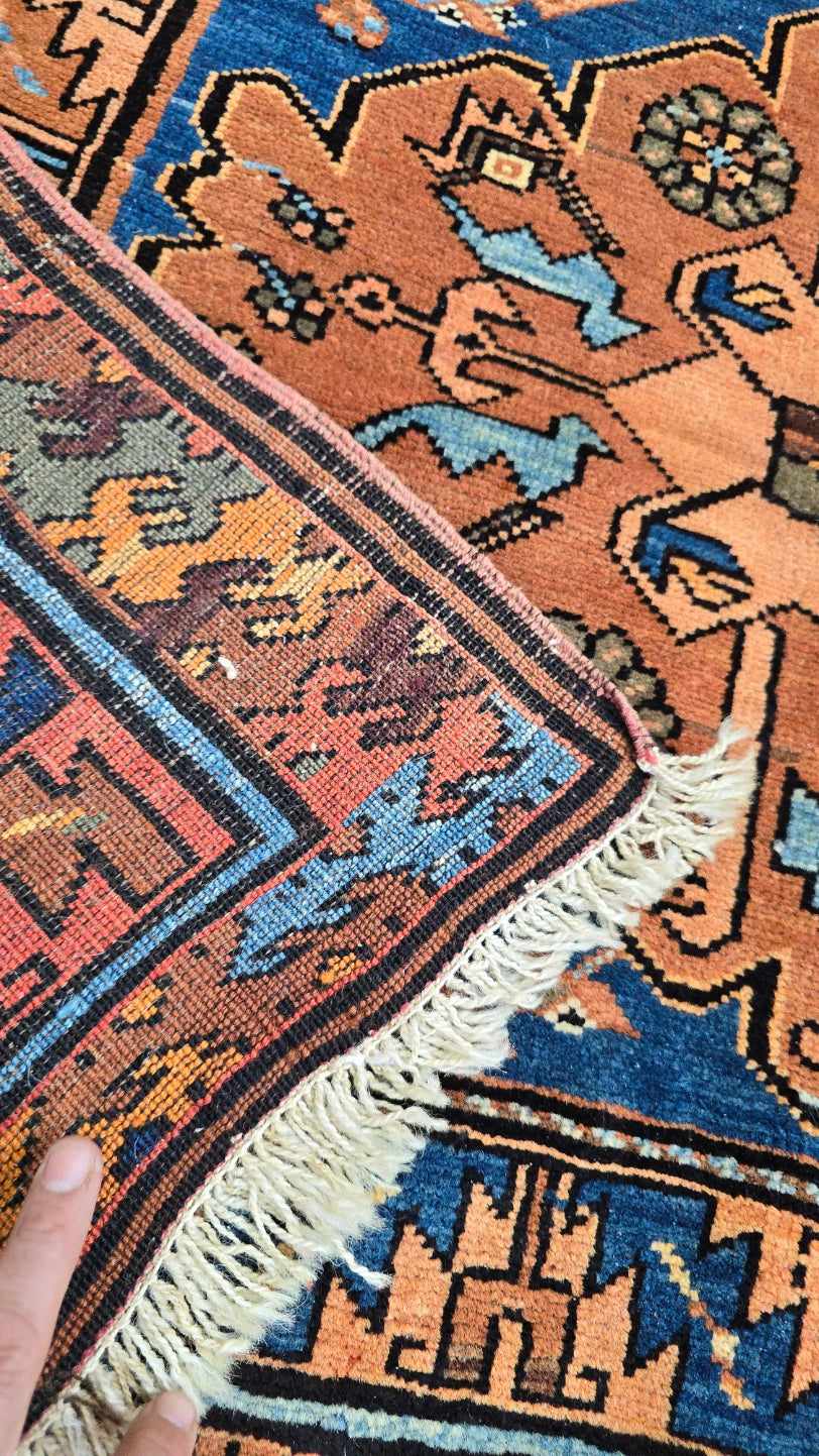 Antique Karabagh Rug – Handwoven Caucasian Wool Carpet (4.2 x 6.6)