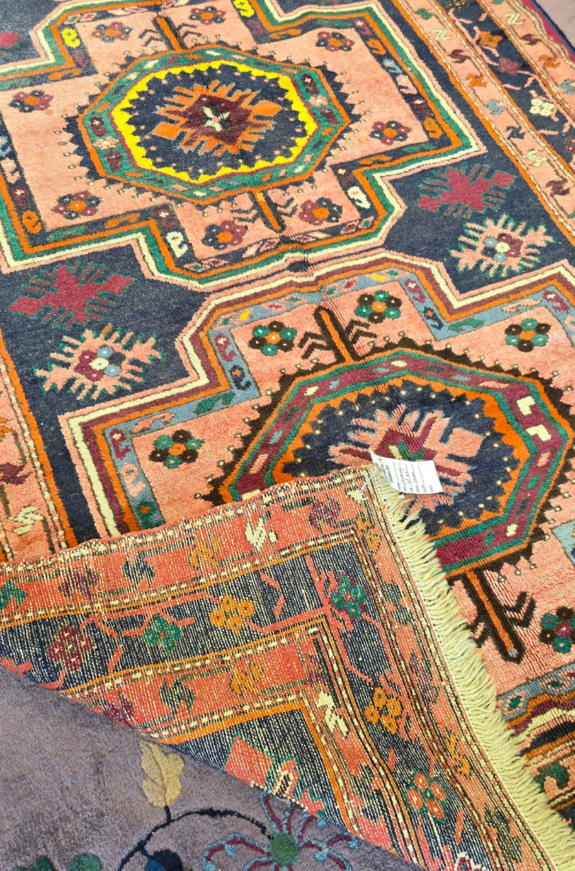 Antique Karabagh Rug – Handwoven Caucasian Wool Carpet (4.2 x 6.6)