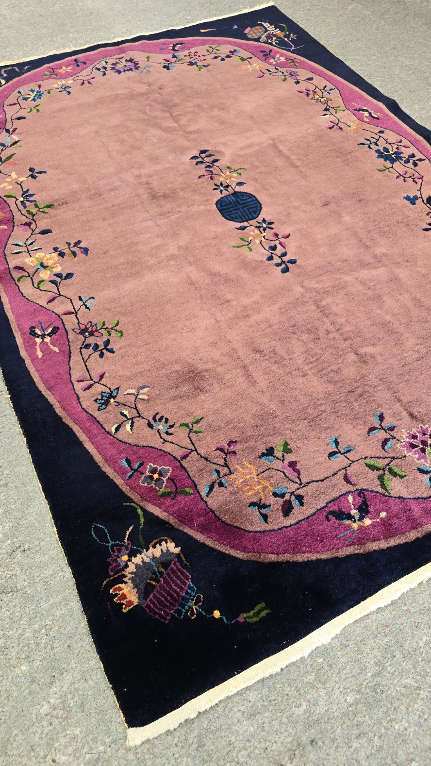 1920s Art Deco Nichols Chinese Rug 6 x 8.7 (10437)