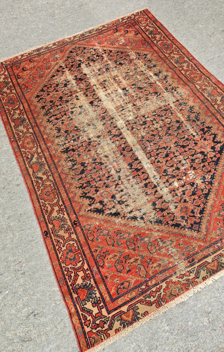 Antique Malayer Persian Rug – Handwoven Wool Accent Rug (4'3" x 6') #10441