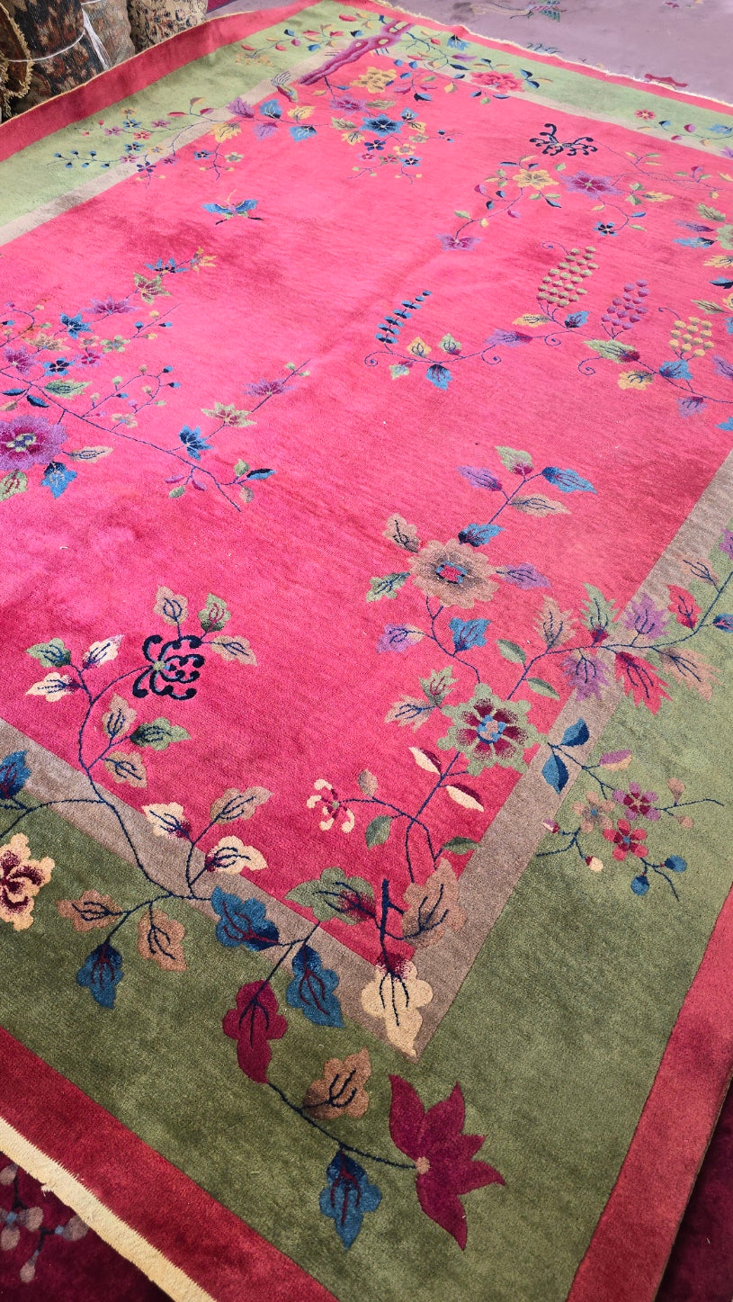 1920s Art Deco Nichols Chinese Rug 9x12