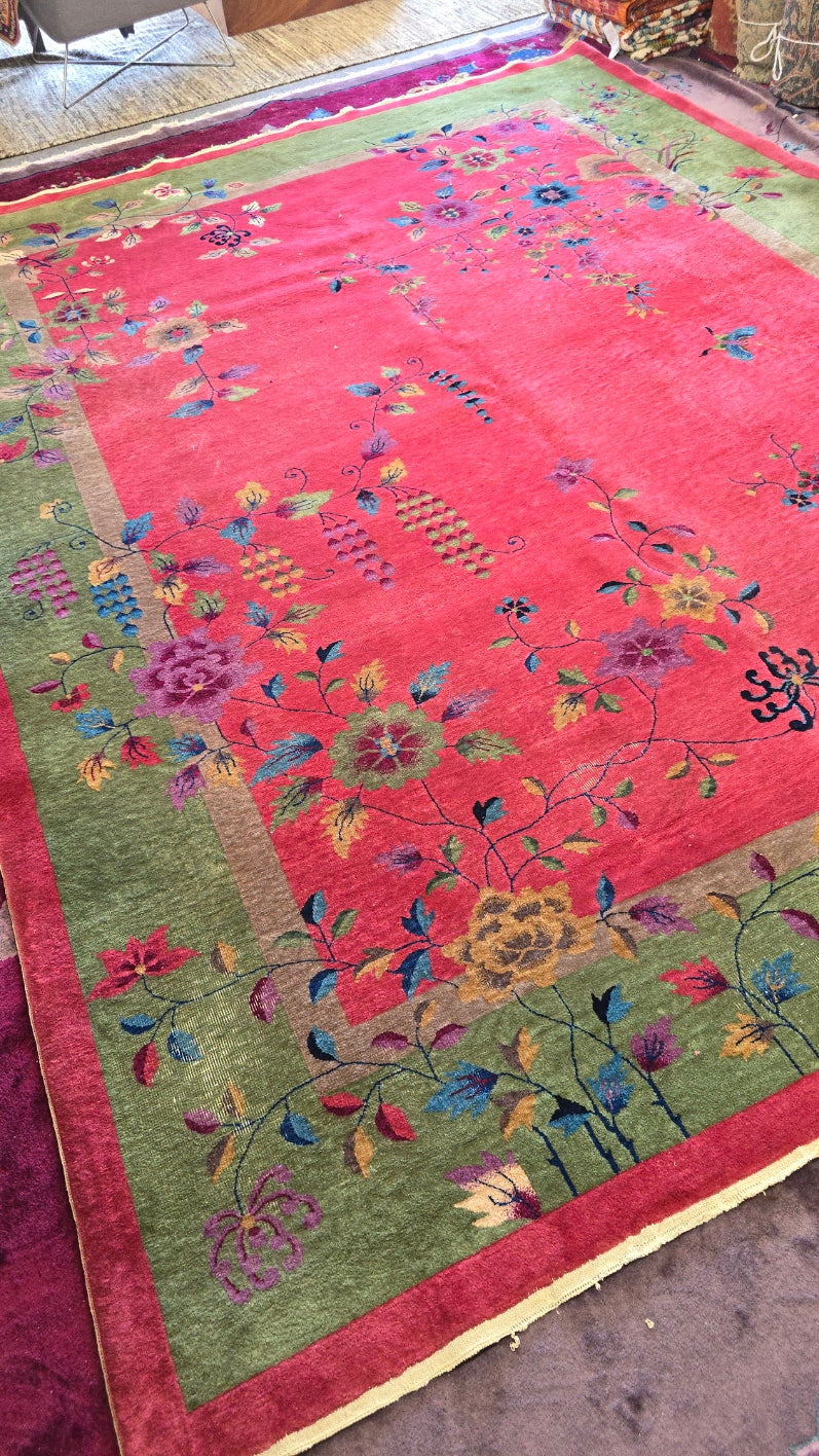 1920s Art Deco Nichols Chinese Rug 9x12