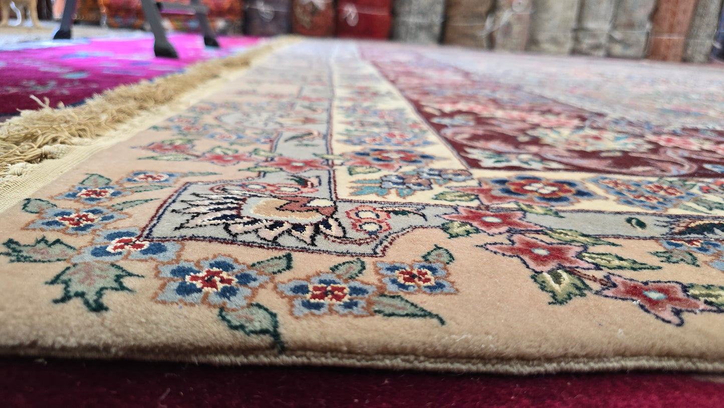 Antique Persian Tabriz Rug – Hand-Knotted Floral Area Rug 9X12