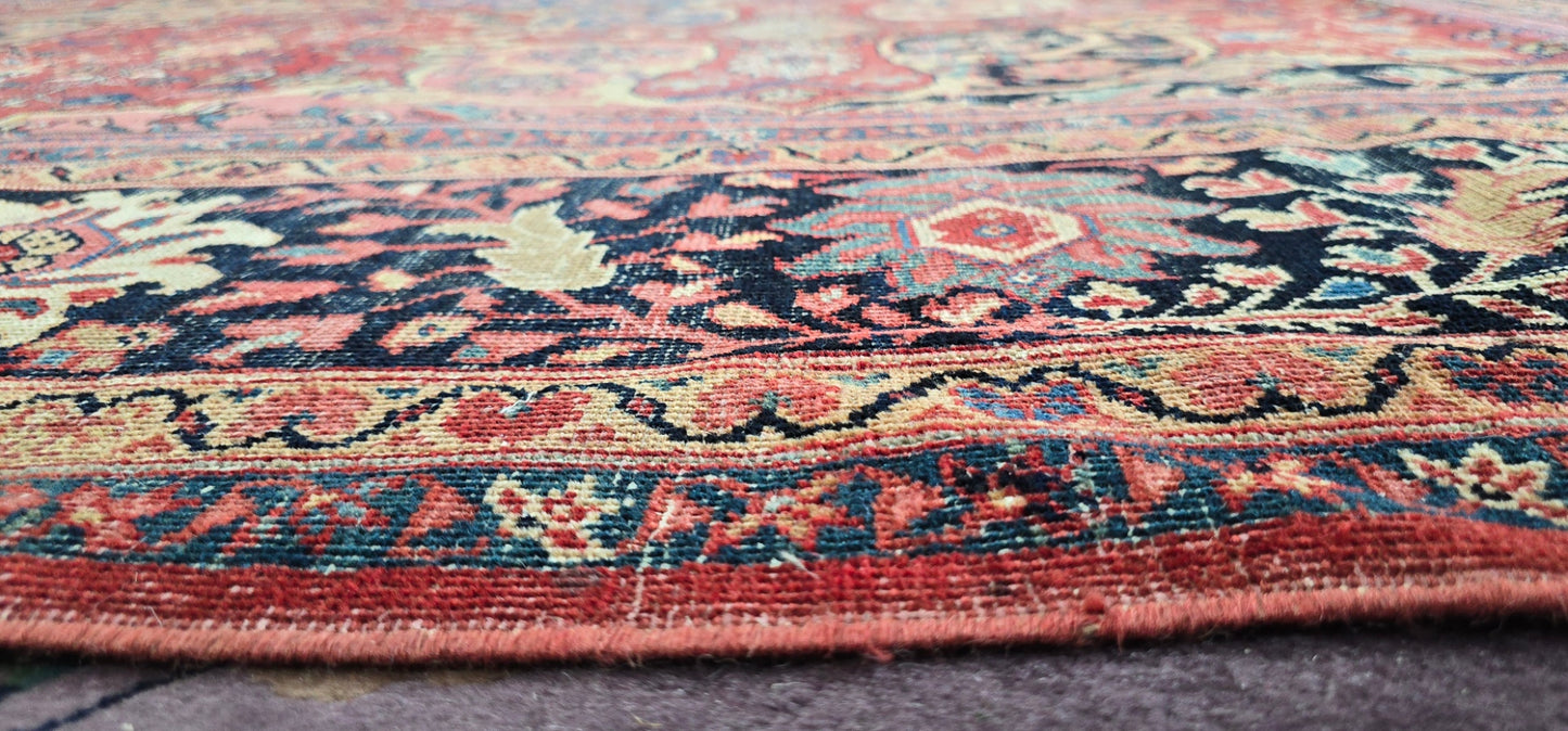The " SHAH" Antique Persian Mahal- Feraghan Rug – Hand-Knotted Vintage Rug – 9 x 12