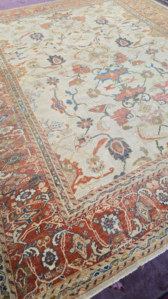 Antique Persian Sultanabad Rug – Hand-Knotted Wool (Circa 1920s) (#9782)