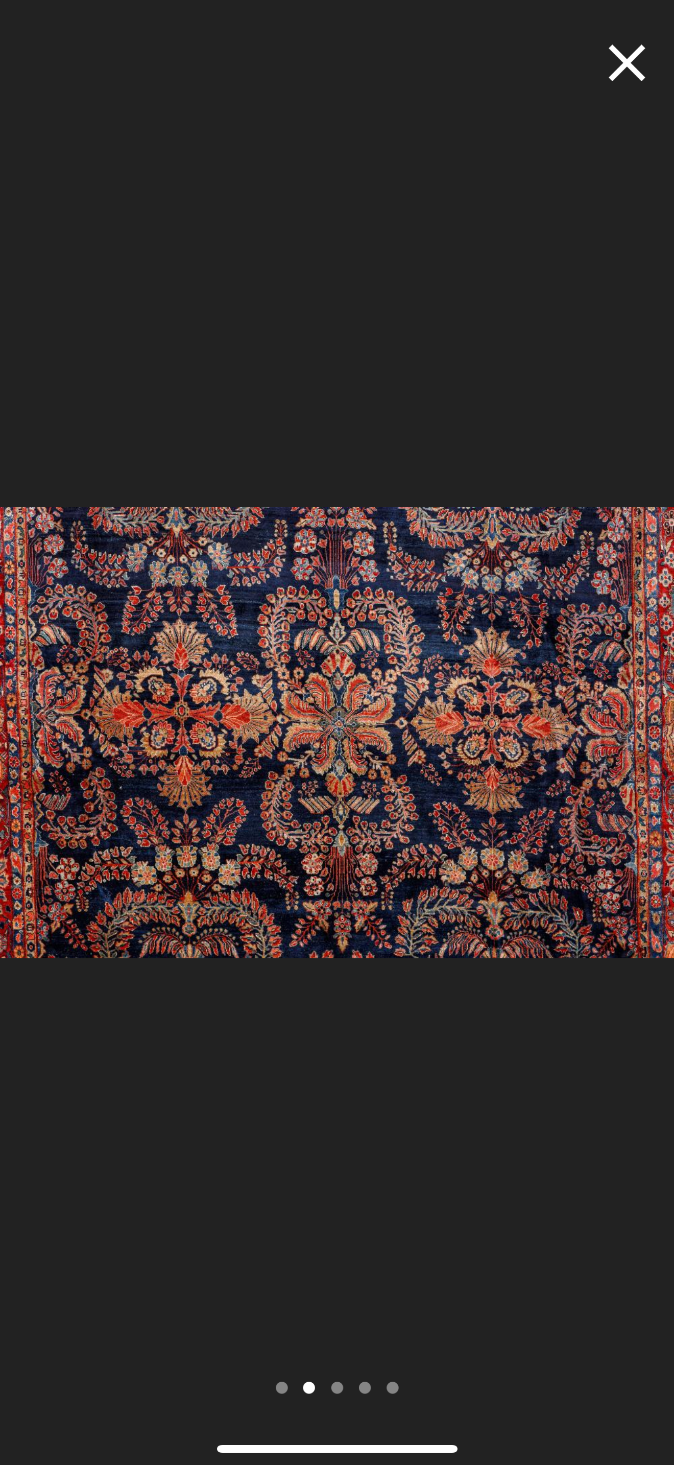 Antique Blue Mahajaran Sarouk Rug – Hand-Knotted Persian Wool, 6.7x10 ft – Rare Navy Floral Design
