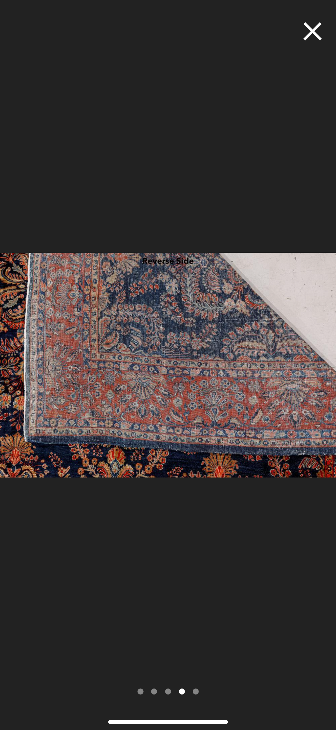 Antique Blue Mahajaran Sarouk Rug – Hand-Knotted Persian Wool, 6.7x10 ft – Rare Navy Floral Design