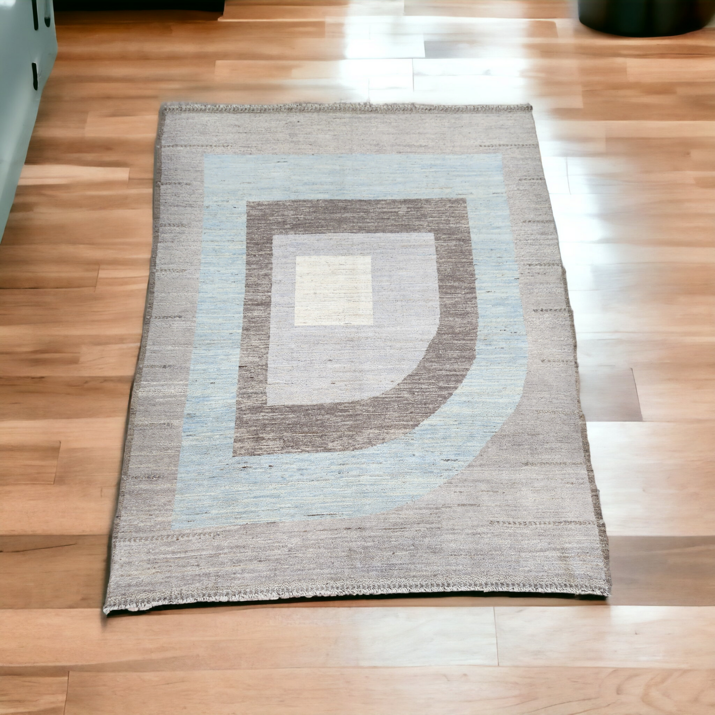 One-of-a-Kind Moroccan Beach Rug – 8x10 | Handwoven Modern Design in Soft Coastal Tones
