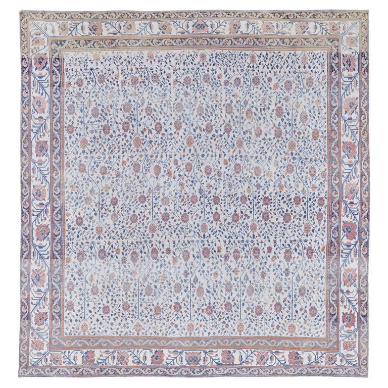 Antique Agra Indian Rug –Botanical design Circa 1920s) | 14' X 14'