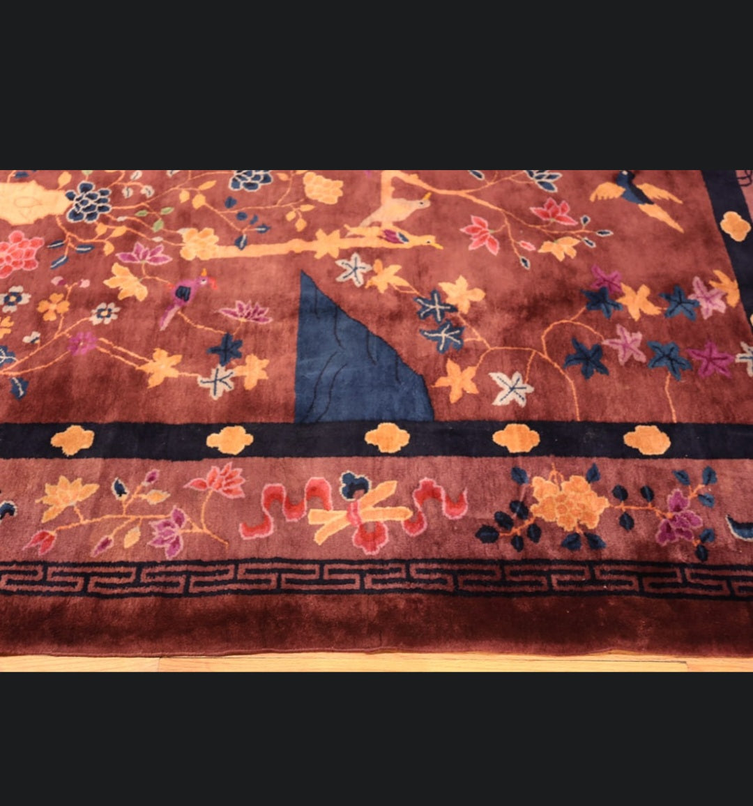 Antique Art Deco Nichols Chinese Rug 8x9