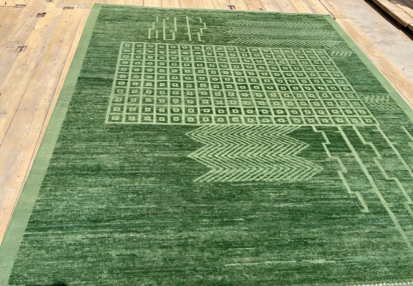 The John Ahmad Rug" – In Matcha Green