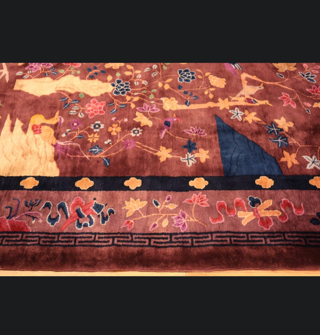 Antique Art Deco Nichols Chinese Rug 8x9