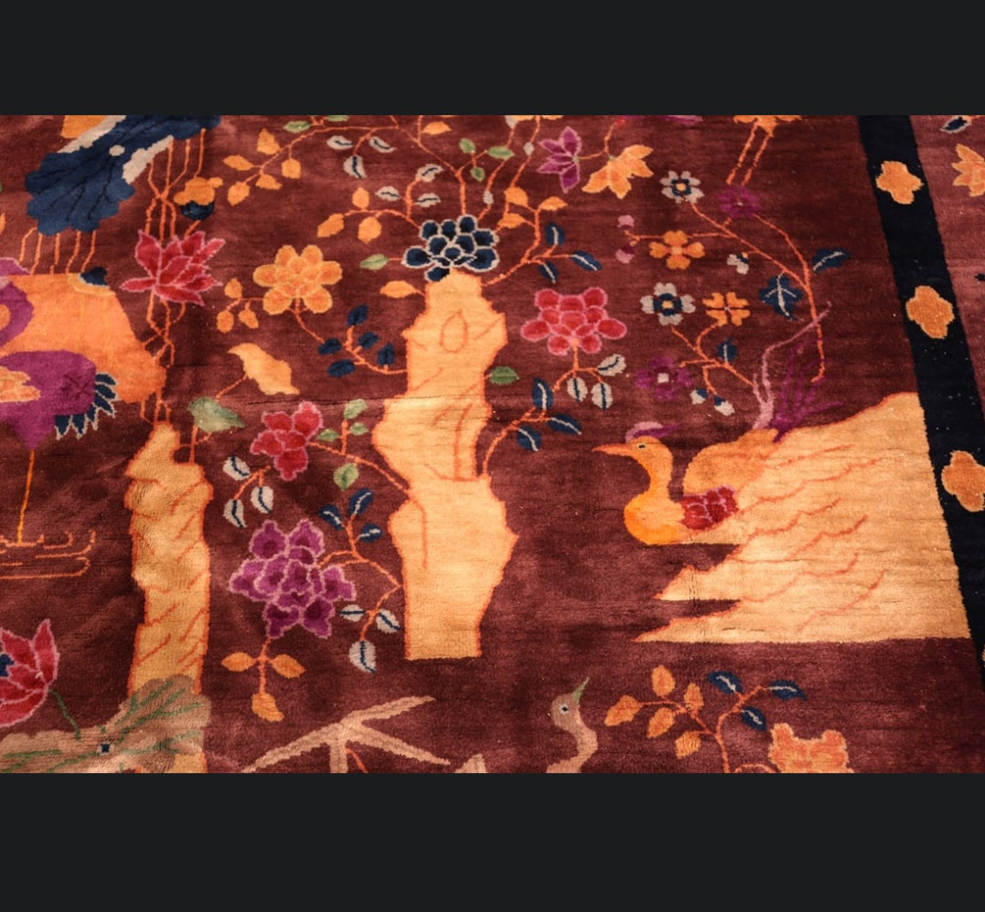 Antique Art Deco Nichols Chinese Rug 8x9