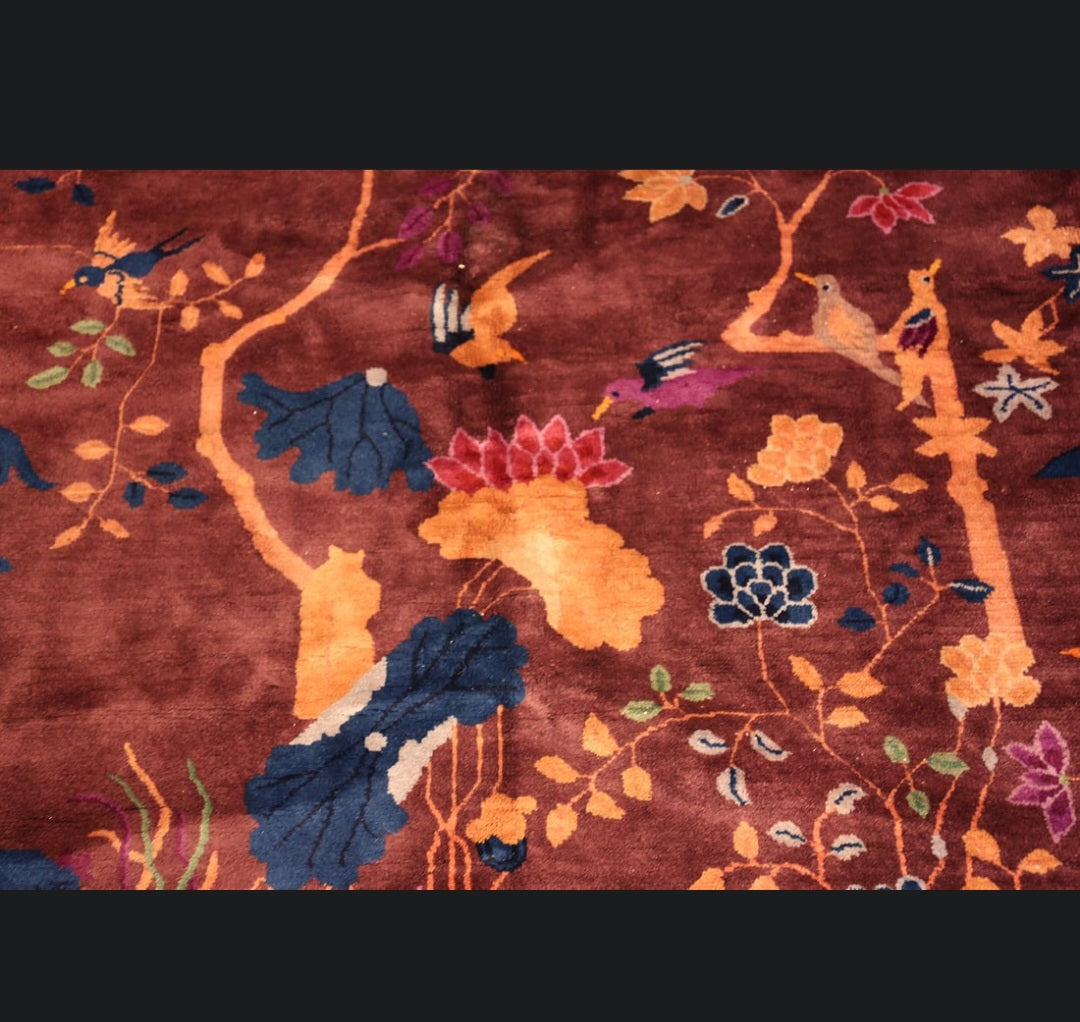 Antique Art Deco Nichols Chinese Rug 8x9