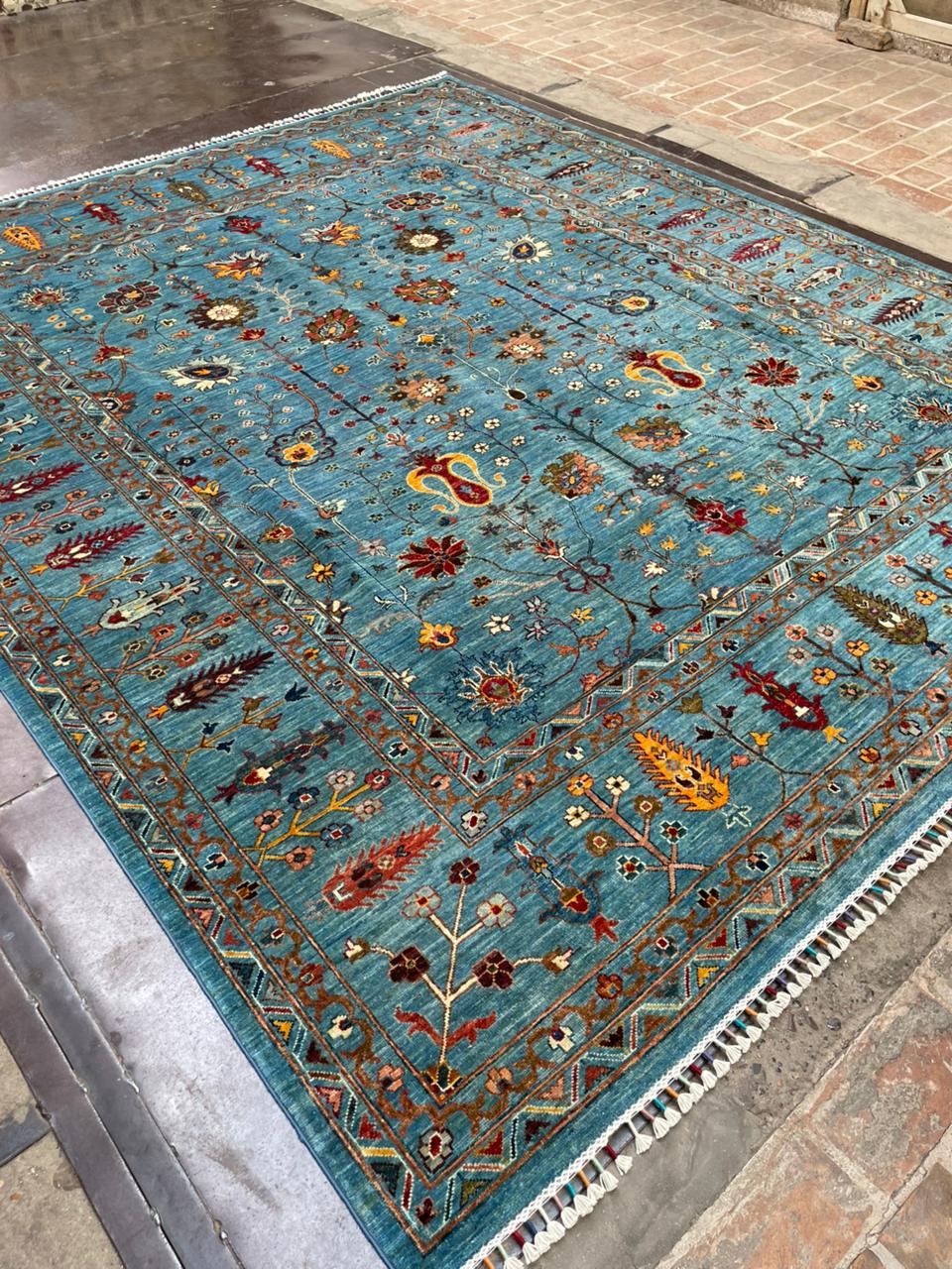Blue Afghan Sultani Rug – 8x10