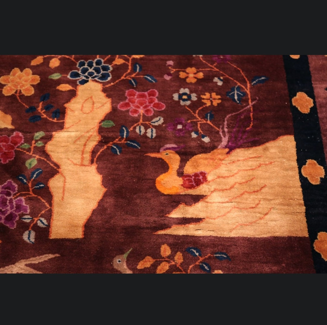 Antique Art Deco Nichols Chinese Rug 8x9