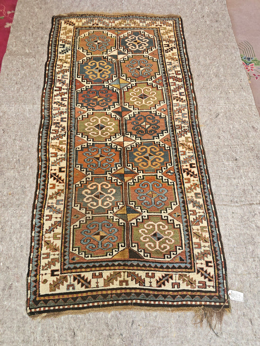 Antique Kazak Rug – Handwoven Tribal Wool (Circa 1880) (#10218)