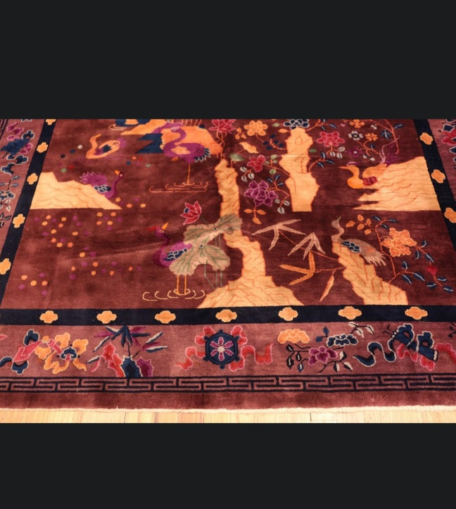 Antique Art Deco Nichols Chinese Rug 8x9