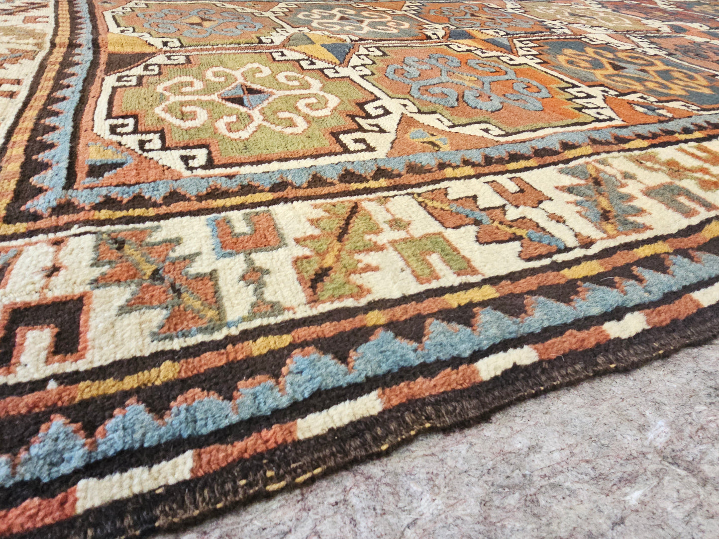 Antique Kazak Rug – Handwoven Tribal Wool (Circa 1880) (#10218)