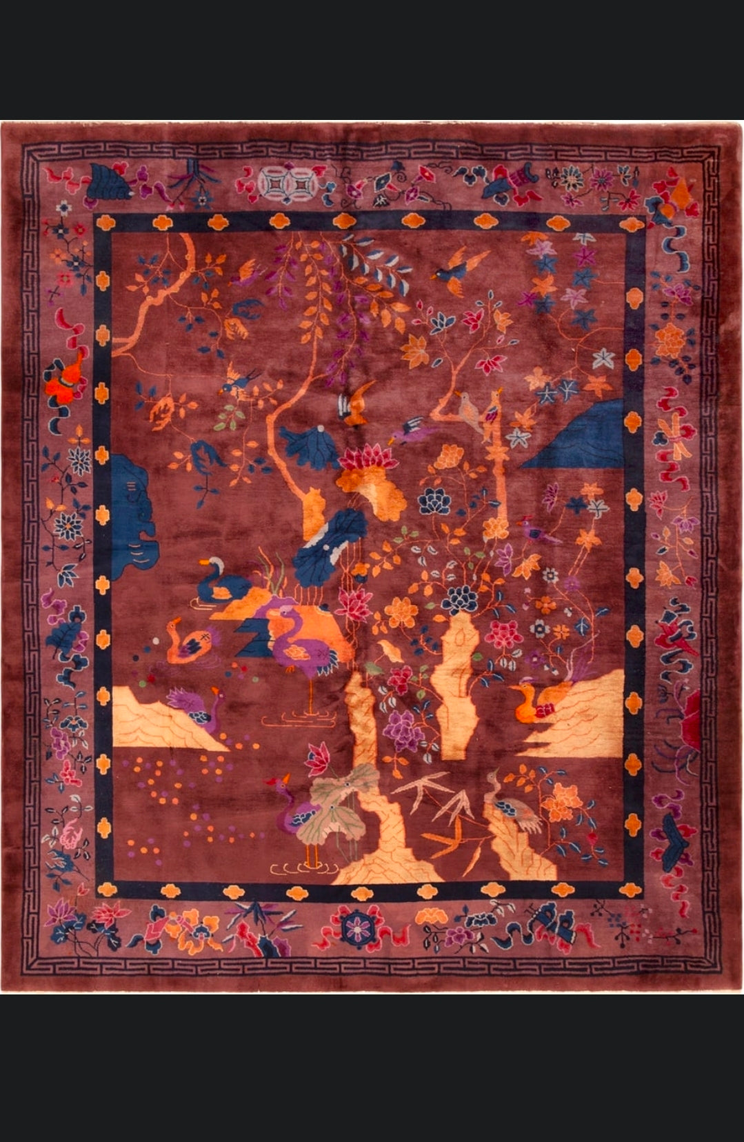 Antique Art Deco Nichols Chinese Rug 8x9