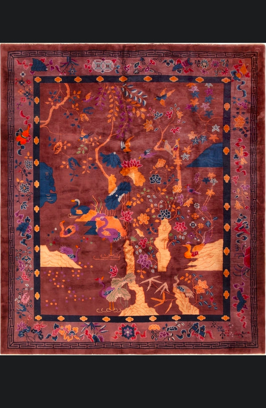 Antique Art Deco Nichols Chinese Rug 8x9