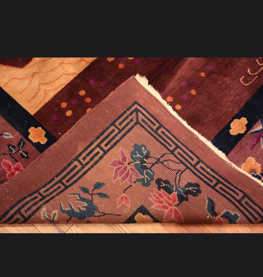 Antique Art Deco Nichols Chinese Rug 8x9