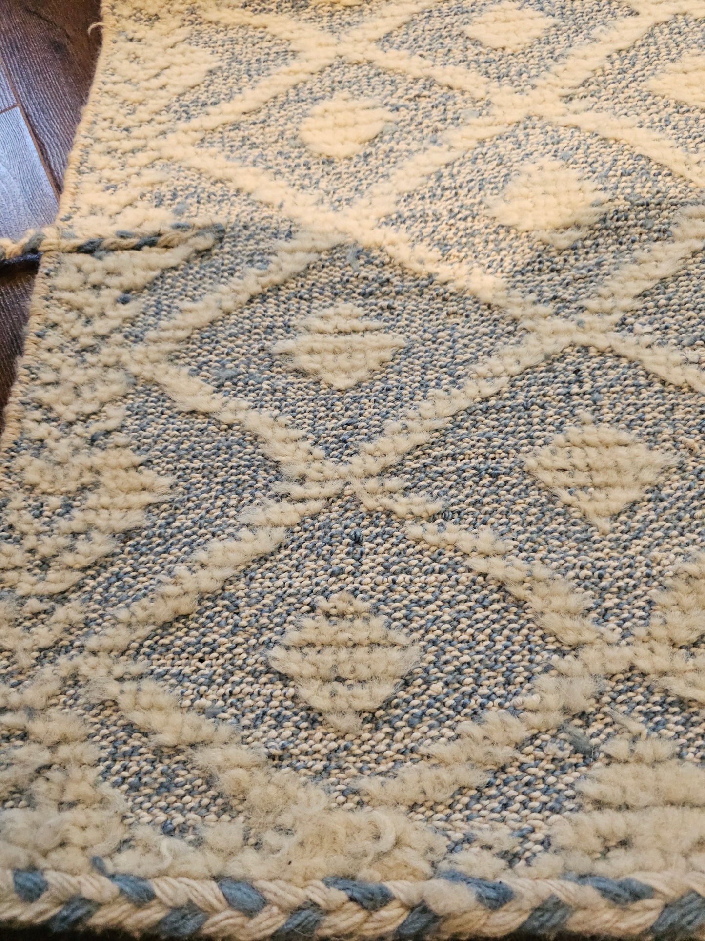 Handwoven Moroccan Blue Runner Rug – 2.5 x 8.1 ft
