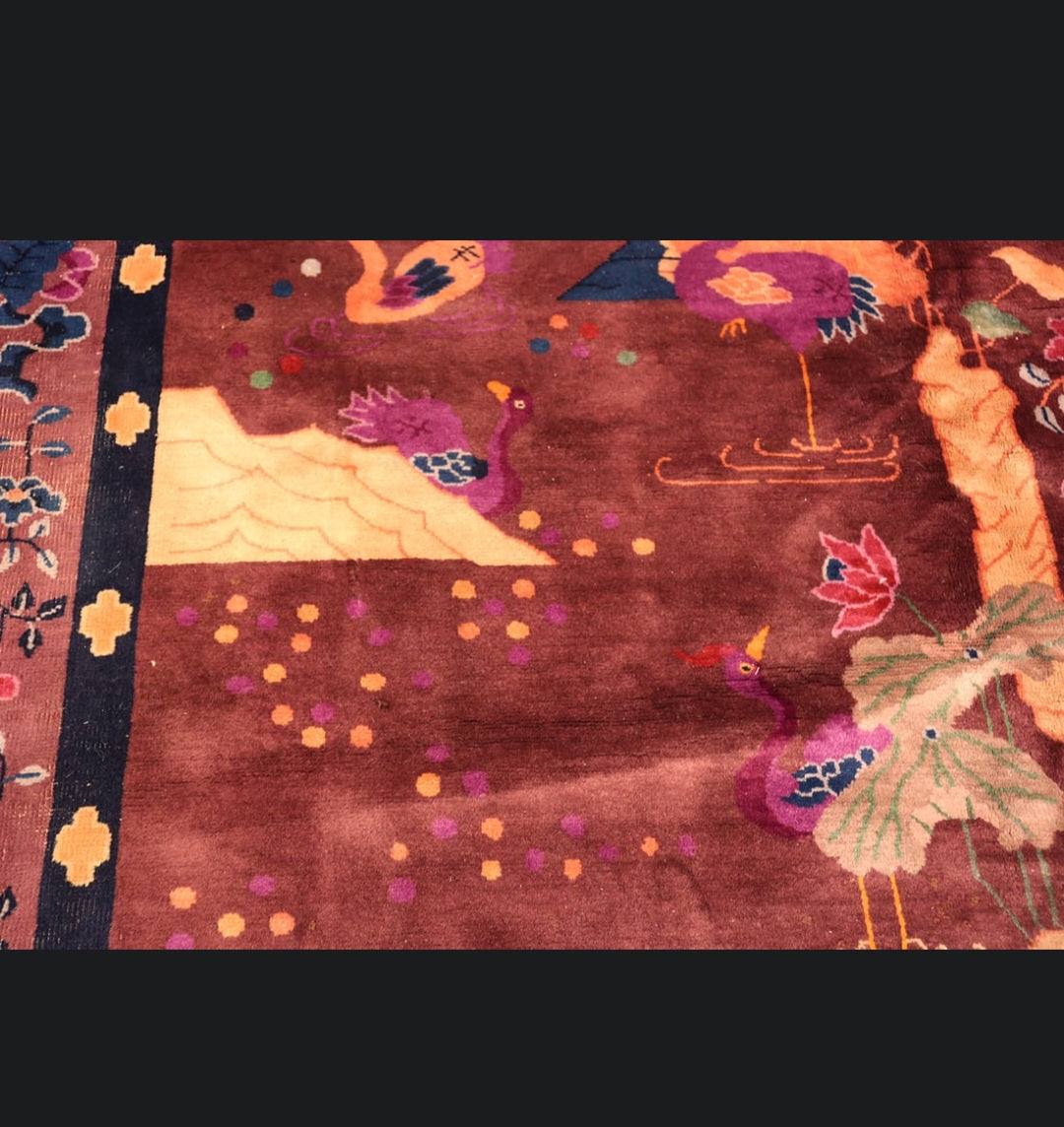 Antique Art Deco Nichols Chinese Rug 8x9