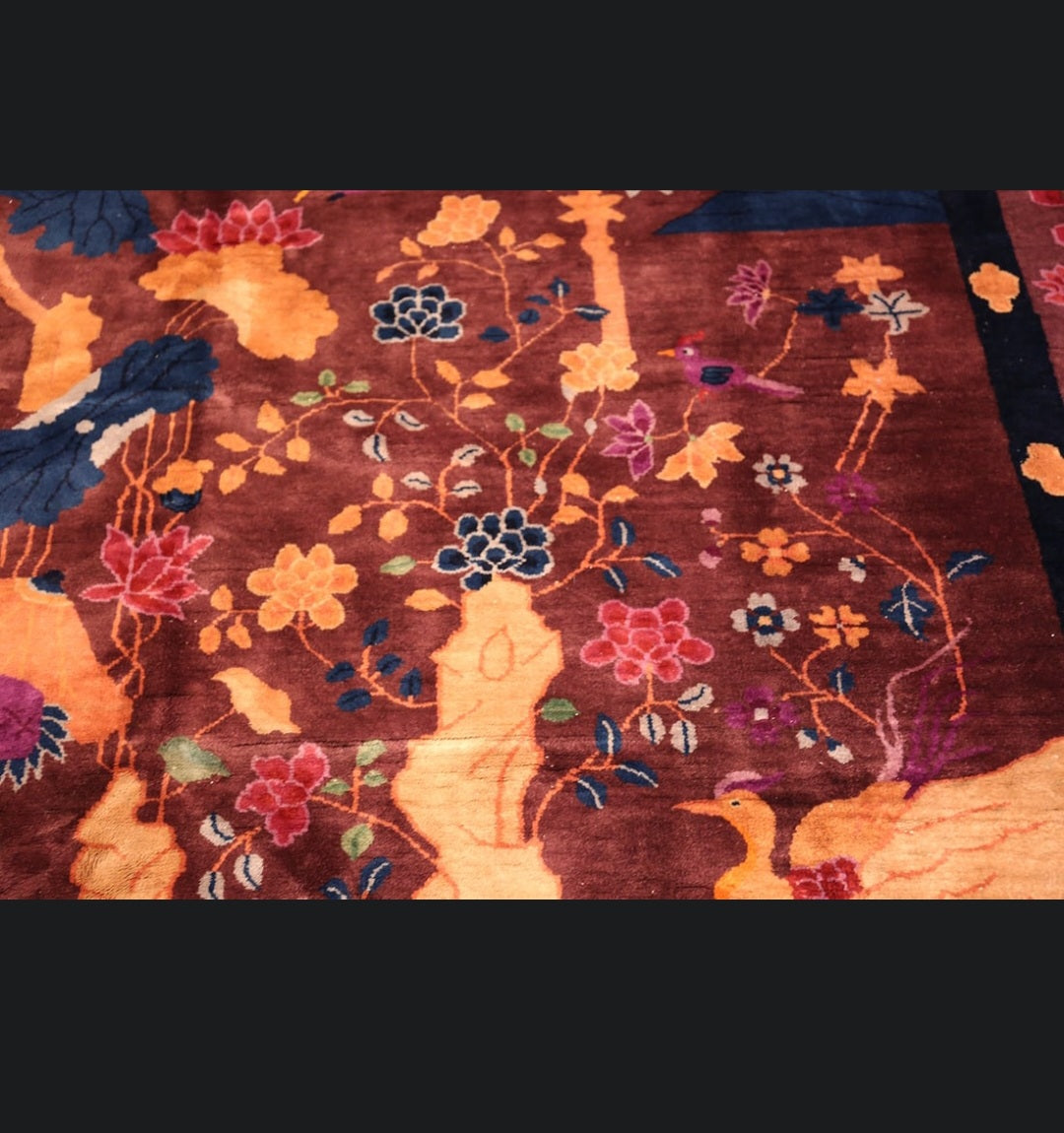Antique Art Deco Nichols Chinese Rug 8x9