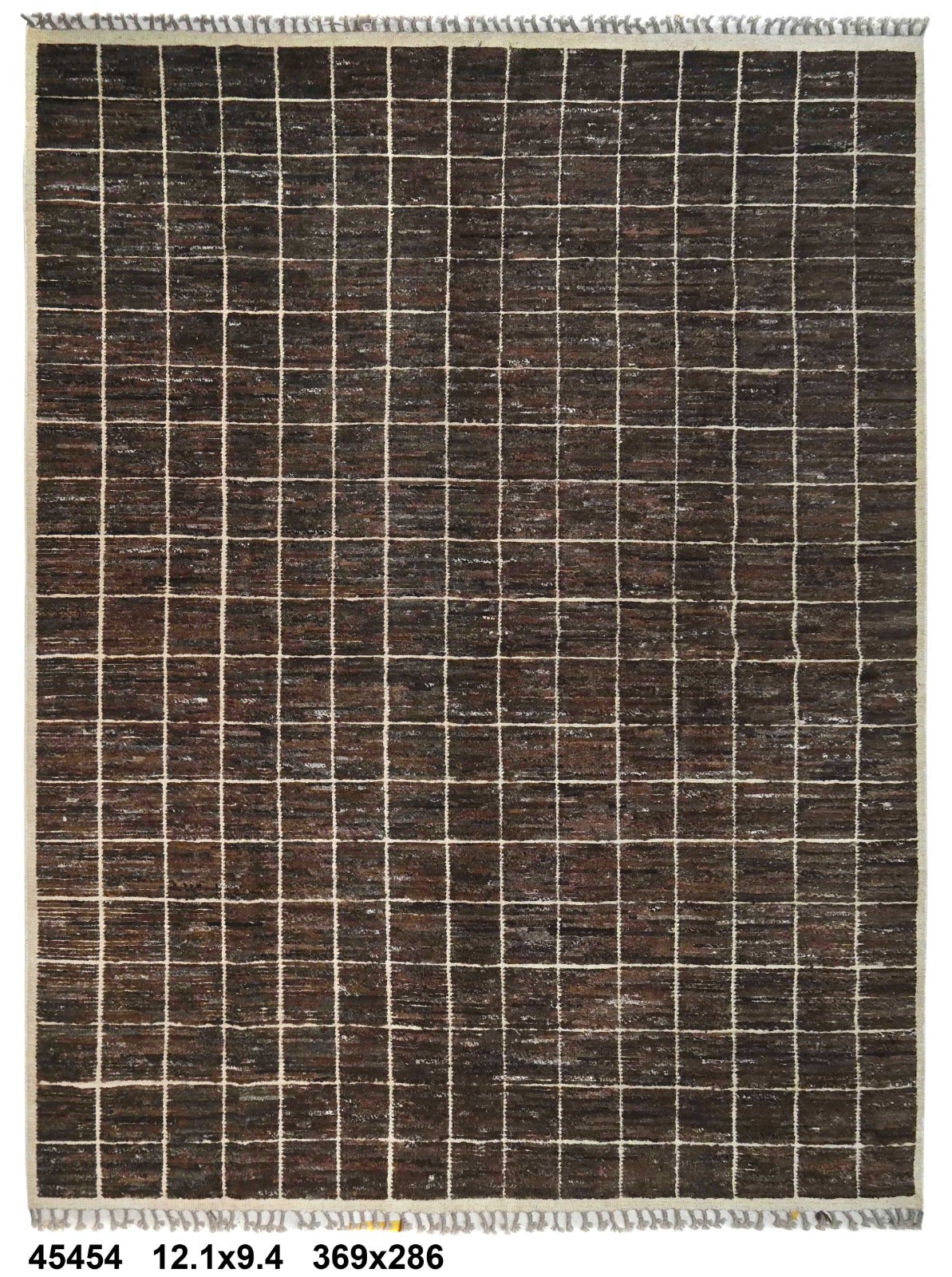 Modern Moroccan Style Handwoven Rug – checkered neutral