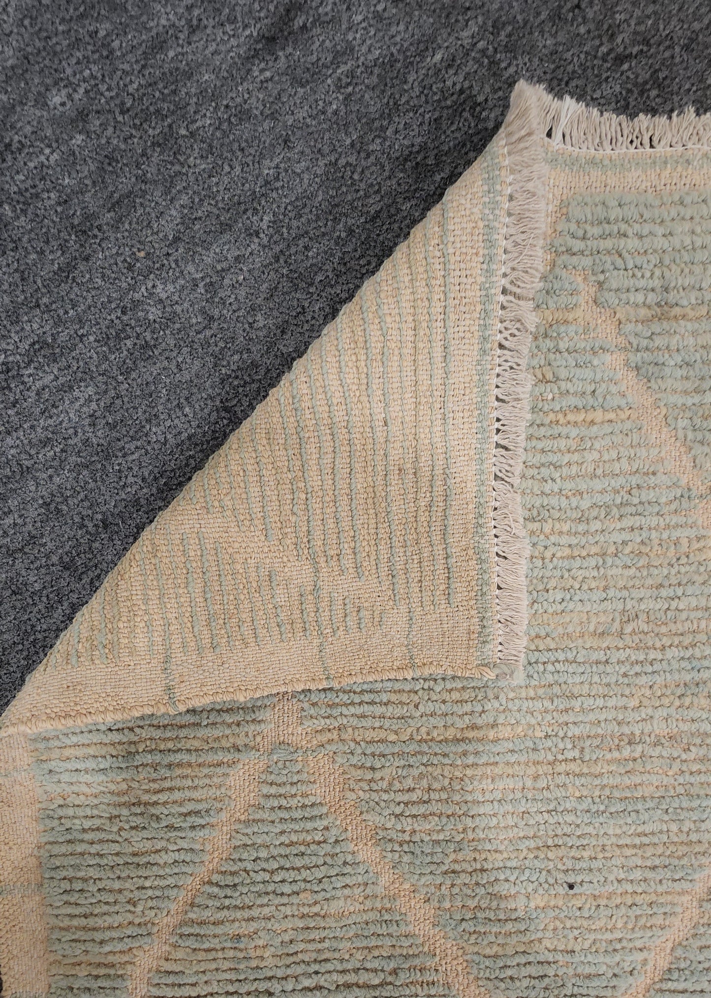 Teal Moroccan Wool Runner – Handwoven 2.7 x 8.6 Geometric Rug