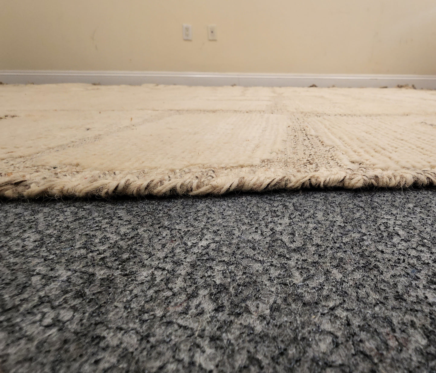 White Moroccan Rug 7.7 x 10.7