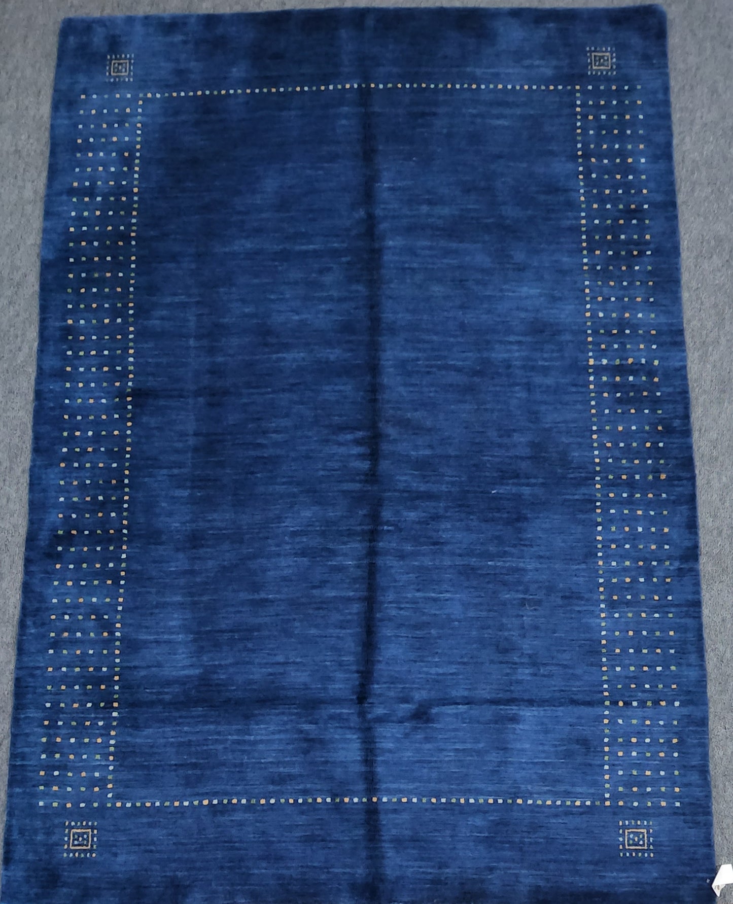 Handwoven Ocean Blue Gabbeh Rug – Minimalist Elegance (6 x 9)
