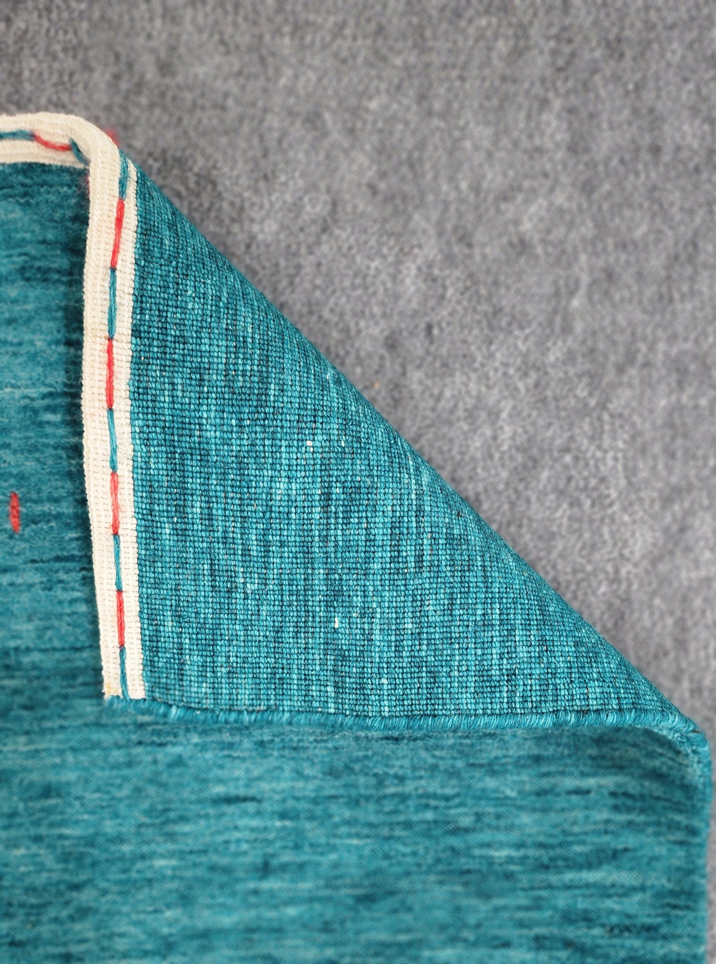 Handwoven Turquoise Gabbeh Modern Rug – Minimalist Elegance (6 x 9)
