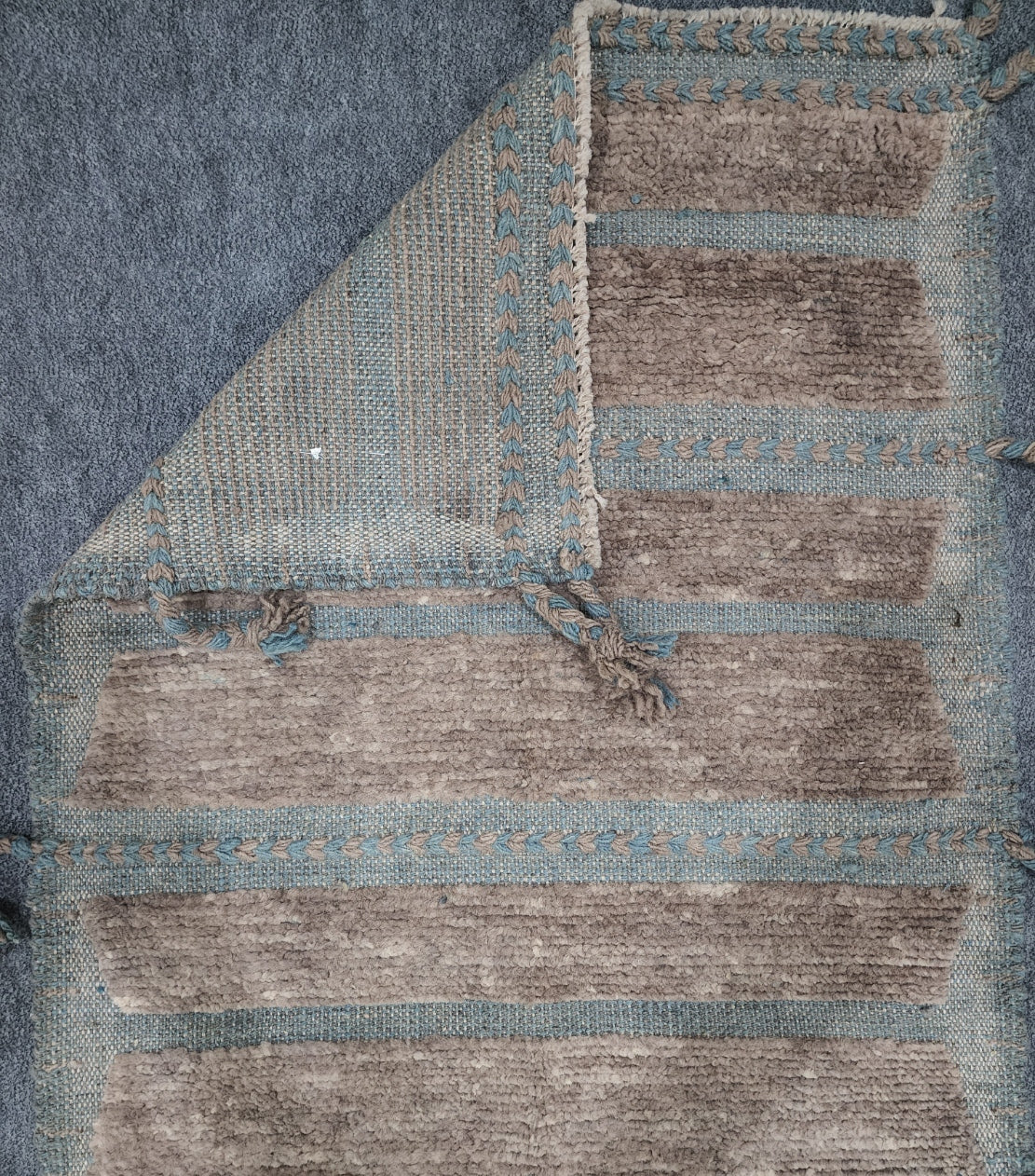 One-of-a-Kind Moroccan Runner – 2.7 x 10.4 | Handwoven Earthy Tones with Subtle Blue Accents (#268-9841)