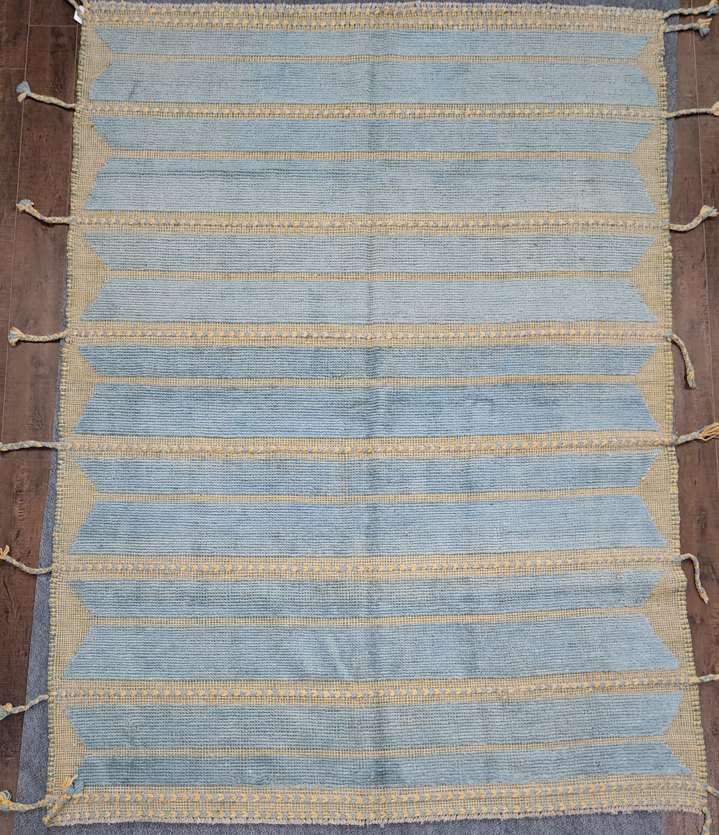 "Golden State Warriors Moroccan Wool Rug – Handwoven 5 x 7 Artisan Piece" (#276-9845)