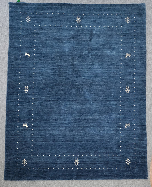 Handwoven Blue Gabbeh Rug – Elegant Simplicity (6 x 9)