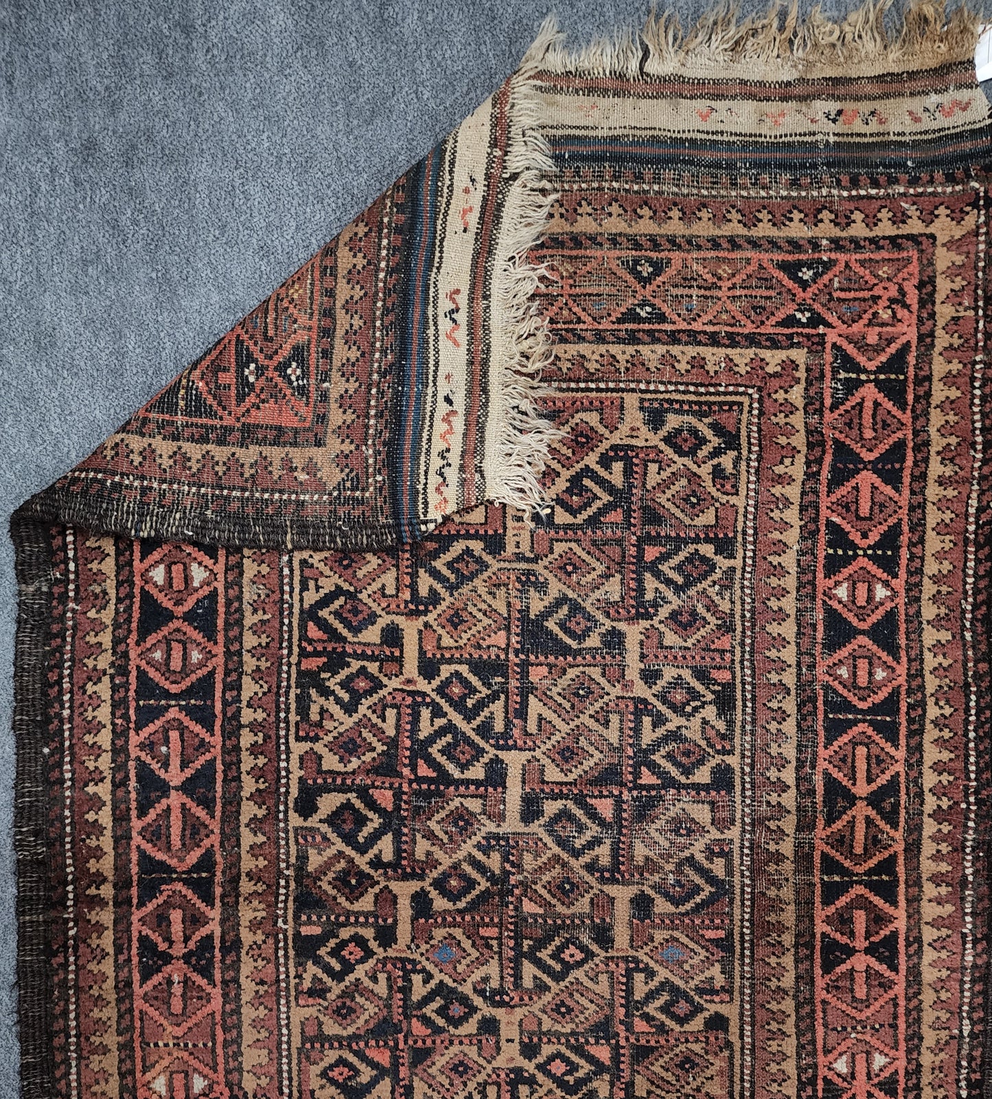 Antique Persian Baluch Rug – Hand-Knotted Wool (3 x 5 feet)
