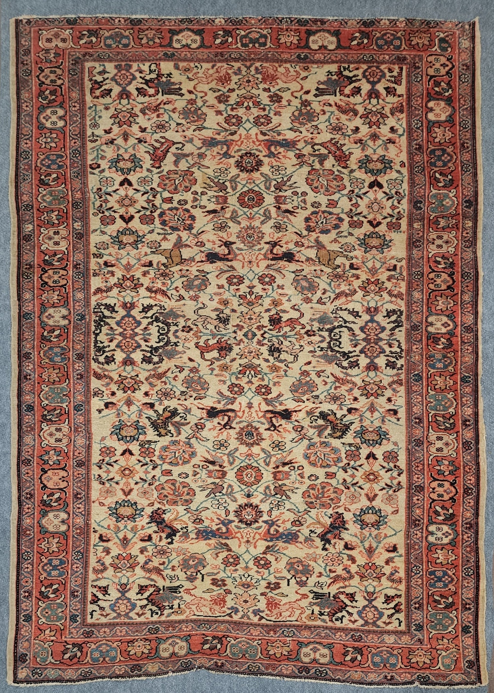 Antique Ziegler Mahal Rug – Hand-Knotted Wool (4.7 x 6.6) (#19703)