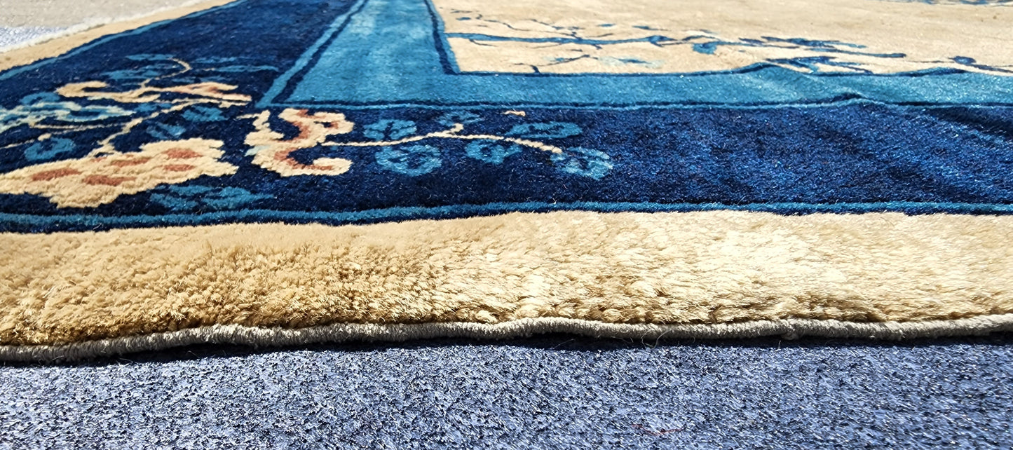 Chinese Beige Peking Rug Circa 1900s