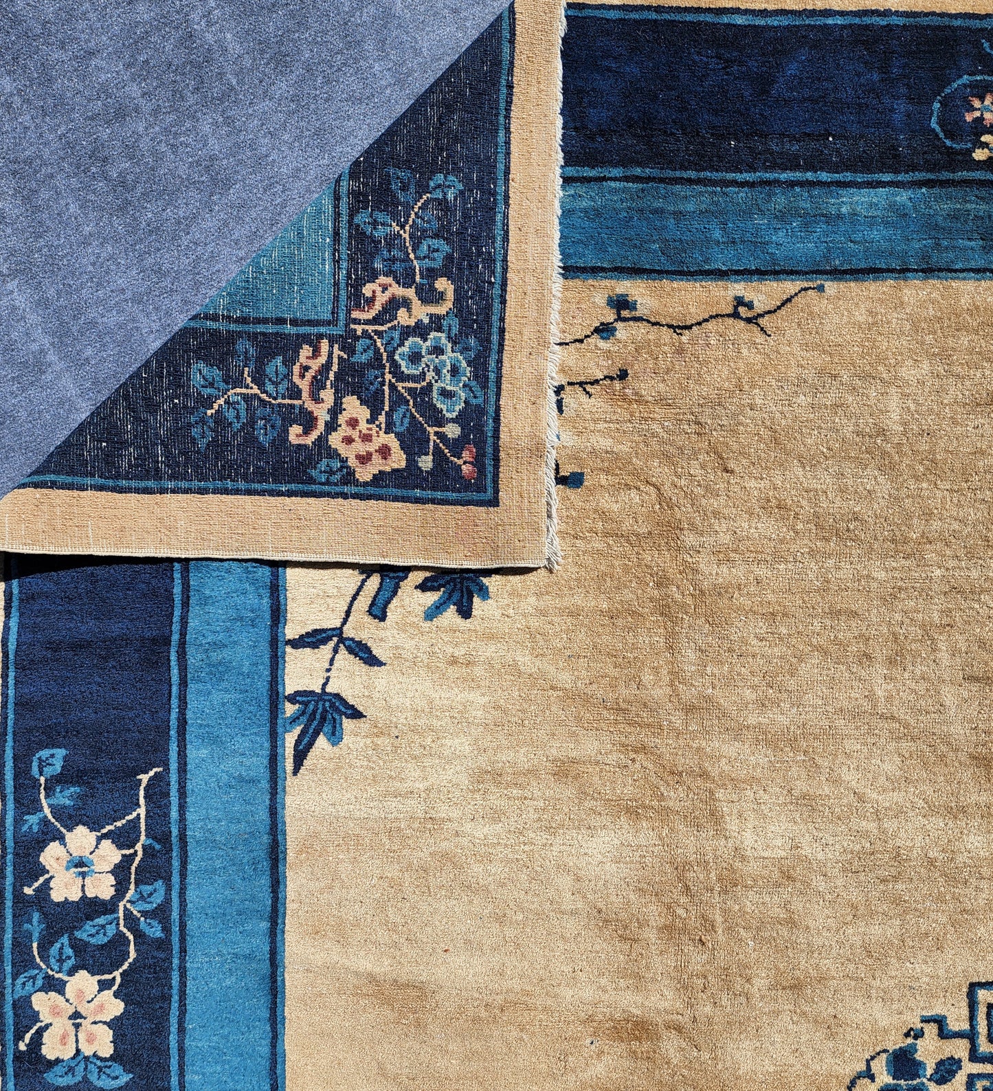 Chinese Beige Peking Rug Circa 1900s