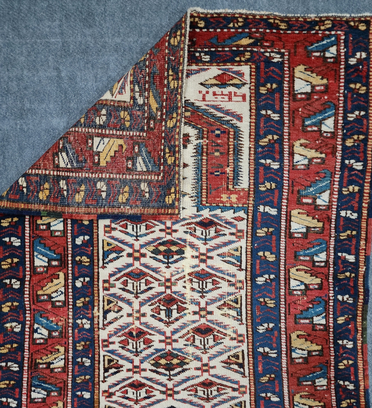 Antique Shirvan Prayer Rug – Handwoven Wool (Late 19th Century) | 3' x 4'