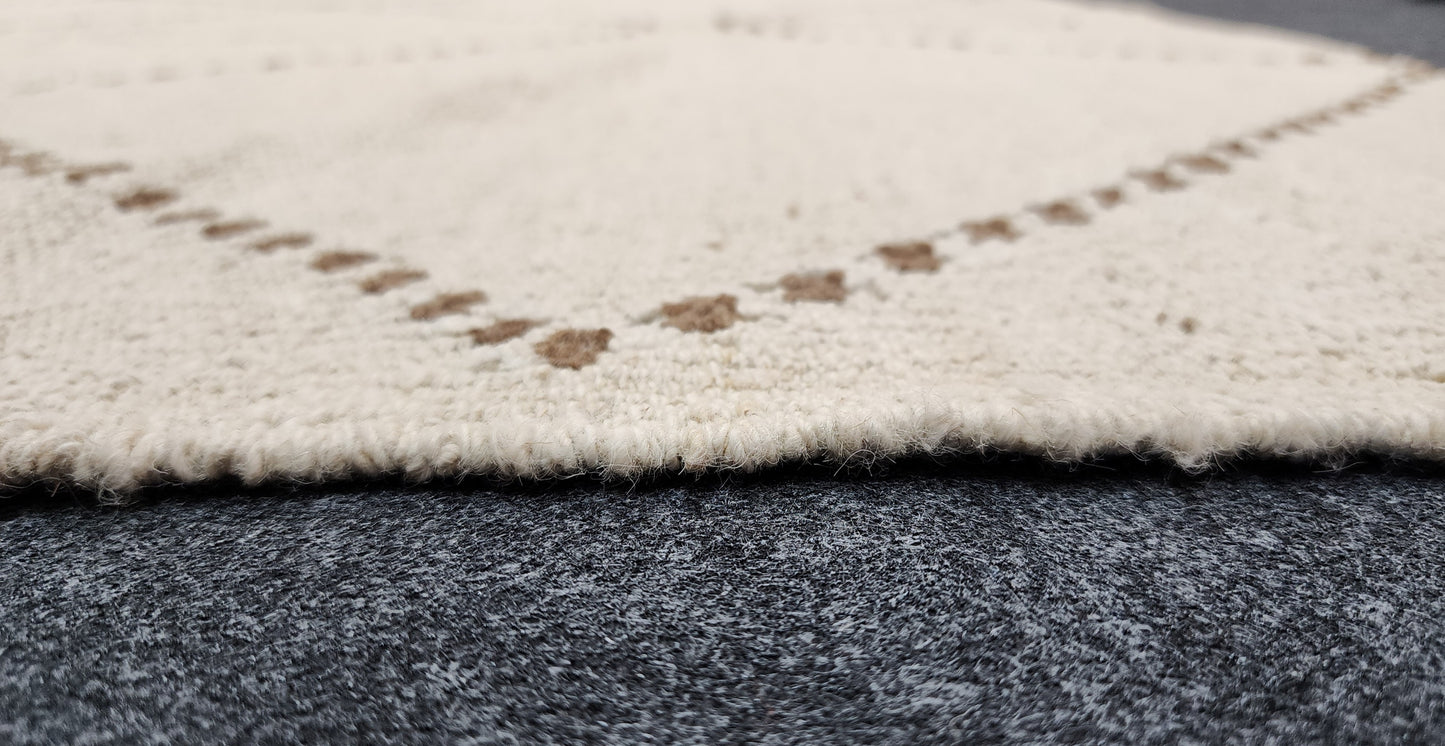 Neutral White Moroccan Style Afghan New Kelim