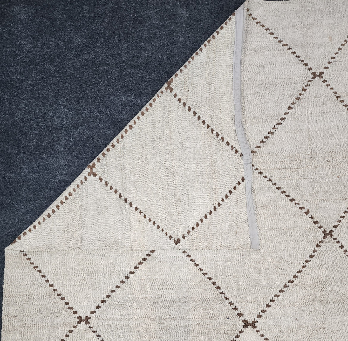 Neutral White Moroccan Style Afghan New Kelim